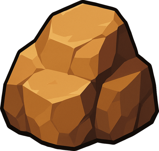 2d rock.
In-Game asset.  2d.  High contrast.  No shadows