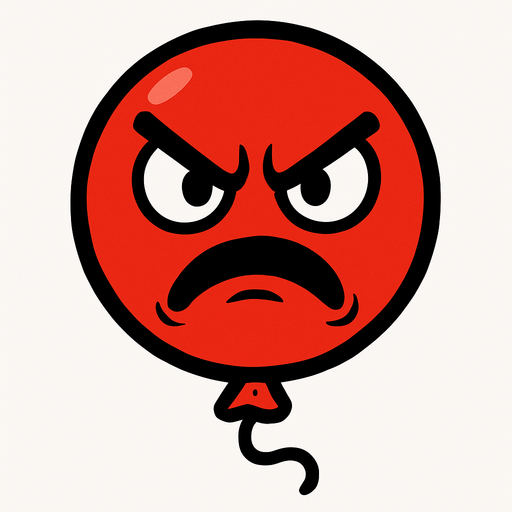 globo con cara enojada.
In-Game asset.  2d.  High contrast.  No shadows