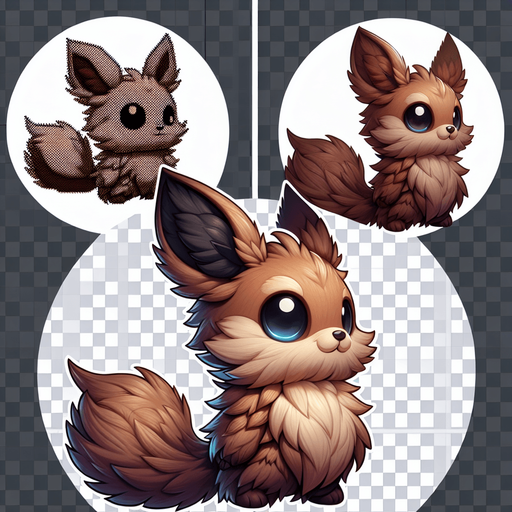 Pokemon Eevee icon, profile image, png transparent background round circle.
Single Game Texture. In-Game asset. 2d. Blank background. High contrast. No shadows.