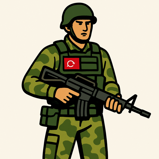 Türk askeri.
In-Game asset.  2d.  High contrast.  No shadows