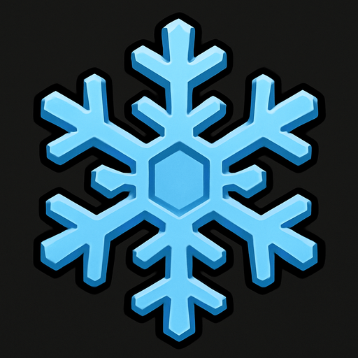 snow Flake top view.
In-Game asset.  2d.  High contrast.  No shadows