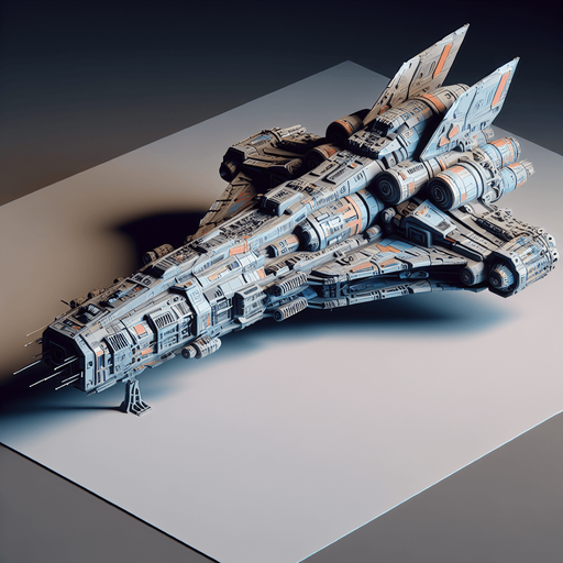 spaceship.
Single Game Texture. In-Game asset. 2d. Blank background. High contrast. No shadows.