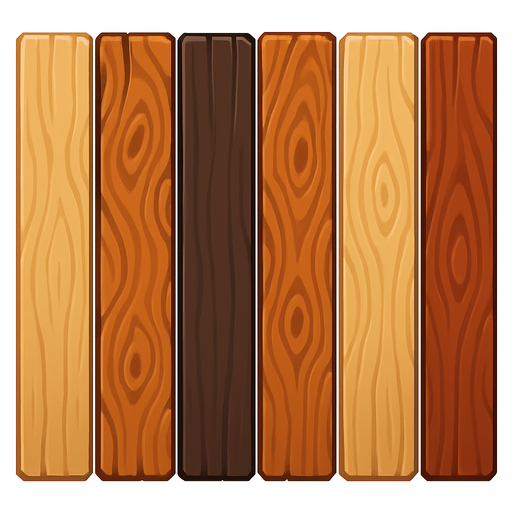 Pack of different wood vertical facing the screen.
In-Game asset.  High contrast.  No shadows. 3D