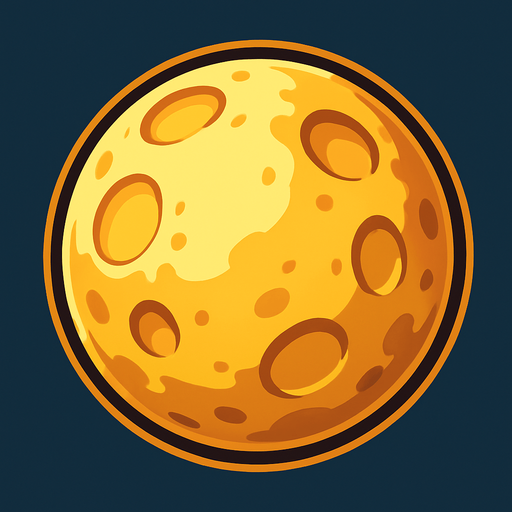 Moon.
In-Game asset.  2d.  High contrast.  No shadows