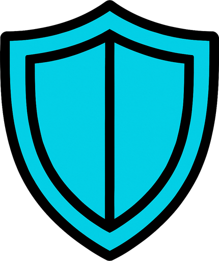 Cyan
 shield.
In-Game asset.  2d.  High contrast.  No shadows