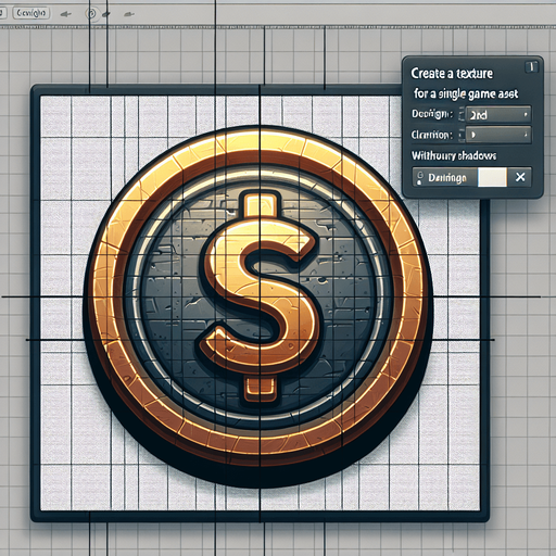 dollar coin Single Game Texture. In-Game asset. 2d. Blank background. High contrast. No shadows.