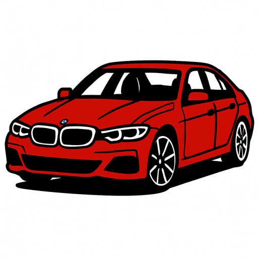 car like a bmw.
In-Game asset.  2d.  High contrast.  No shadows