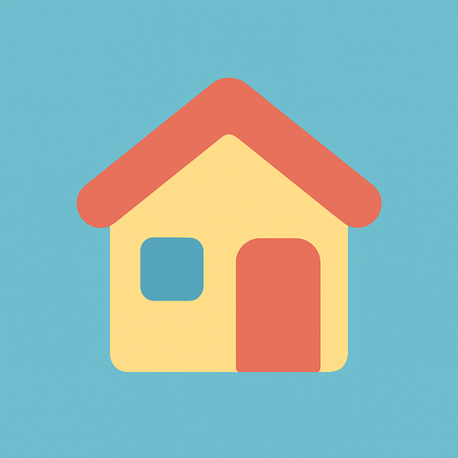 a single simple kawaii house without outlines and no face, for a non-distracting game background.
In-Game asset.  2d.  High contrast.  No shadows