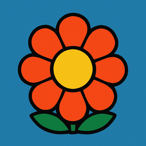 Çiçek kuş bakışı.
In-Game asset.  2d.  High contrast.  No shadows