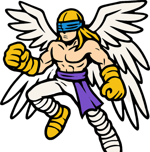 Angemon.
In-Game asset.  2d.  High contrast.  No shadows