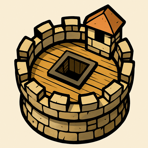 tower look on top.
In-Game asset.  2d.  High contrast.  No shadows