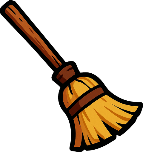 Broom.
In-Game asset.  2d.  High contrast.  No shadows