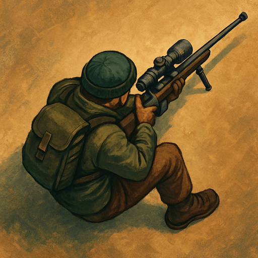 Sniper man from top view