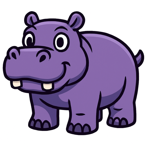 make a hippopotamus.
In-Game asset.  High contrast.  No shadows