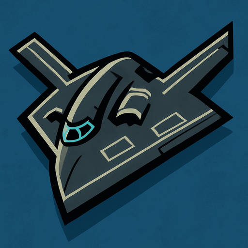 B-2 bombing jet.
In-Game asset.  2d.  High contrast.  No shadows