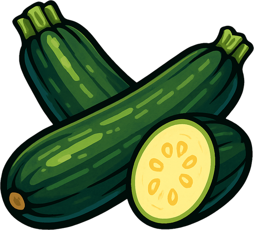 Courgettes.
In-Game asset.  2d.  High contrast.  No shadows