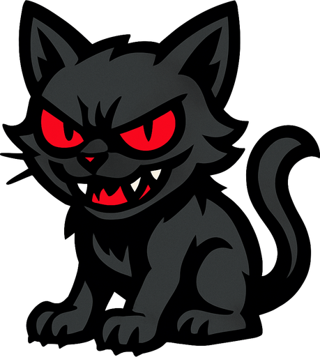 Un gato malvado.
In-Game asset.  High contrast.  No shadows