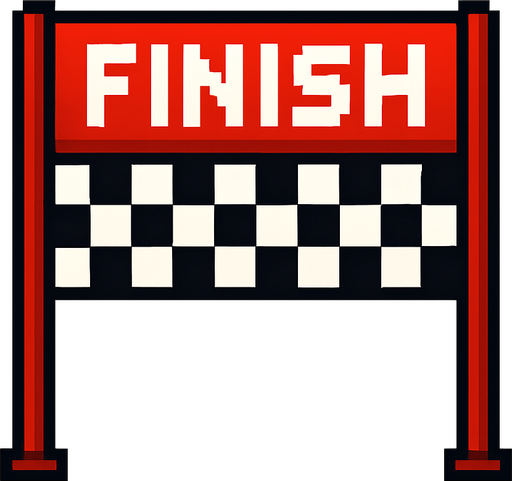 make a 2d pixel finish line.
In-Game asset.  2d.  High contrast.  No shadows