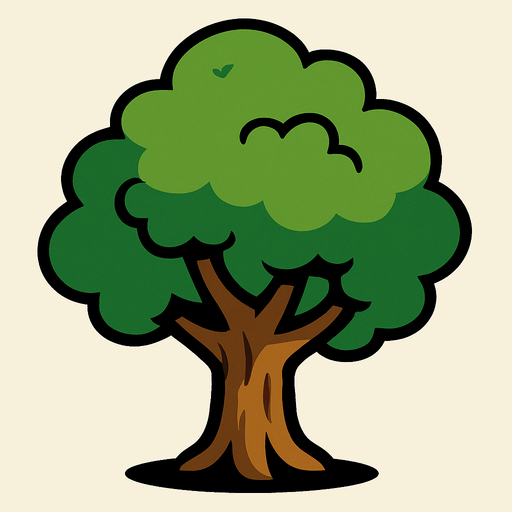 2d tree.
In-Game asset.  2d.  High contrast.  No shadows