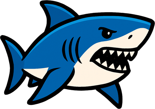 shark.
In-Game asset.  2d.  High contrast.  No shadows