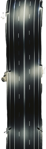 Black asphalt road at night, top view