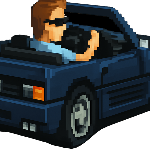 The car is dark blue