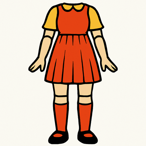 Make A Body With Like Squid Game Doll.
In-Game asset.  2d.  High contrast.  No shadows