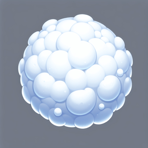 snowball of soft snow Single Game Texture. In-Game asset. 2d. Blank background. High contrast. No shadows.