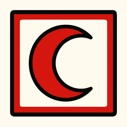 RED CRESCENT ICON.
In-Game asset.  2d.  High contrast.  No shadows