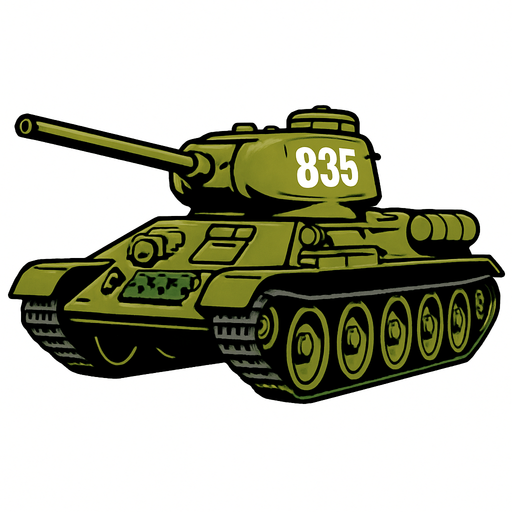 tanque t34-85.
In-Game asset.  2d.  High contrast.  No shadows