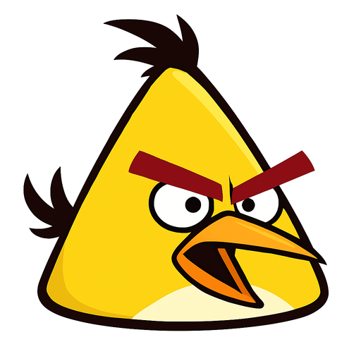 There is a yellow bird named Angry Birds Chuck, do that.
In-Game asset.  2d.  High contrast.  No shadows