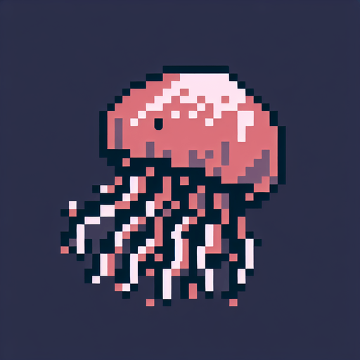 2d 16 bit classic image jellyfish.
Single Game Texture.  In-Game asset.  2d.  Blank background.  High contrast.  No shadows