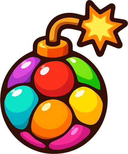 candy bomb.
In-Game asset.  2d.  High contrast.  No shadows
