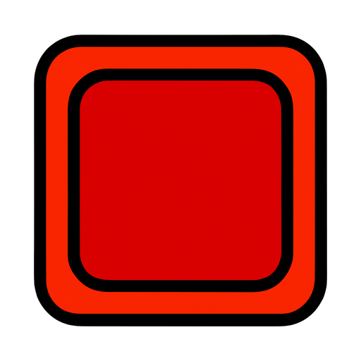 red button square.
In-Game asset.  2d.  High contrast.  No shadows