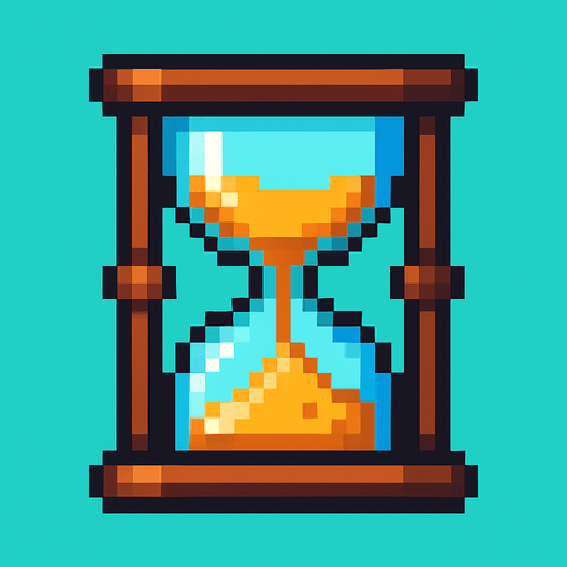 pixart sand watch.
In-Game asset.  2d.  High contrast.  No shadows