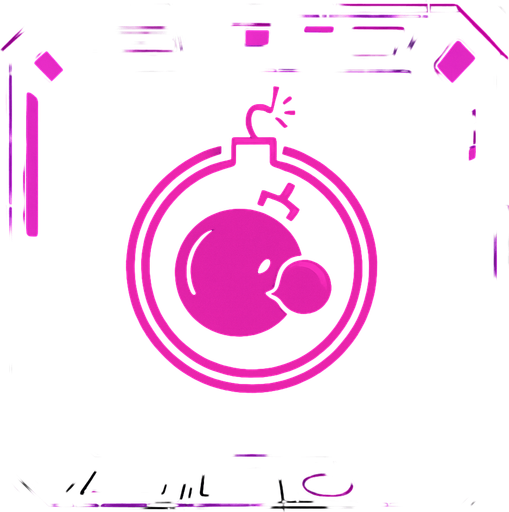 2D Top floor of tower facing the screen to use it as a grid. future. Cyberpunk. abstract. seen from above. HD colors. No Diagonal assets. Pink color. Big logo of a Gum bomb on the middle of it.