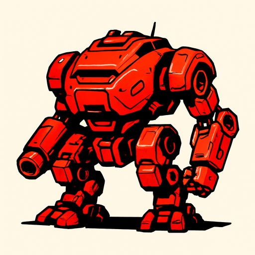 a red robotic futuristic ground.
In-Game asset.  2d.  High contrast.  No shadows