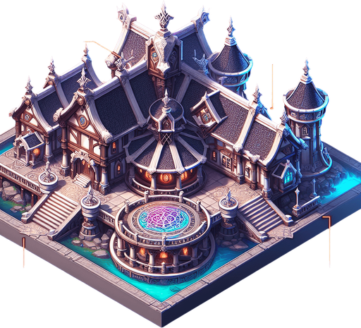 An Inn in a RTS fantasy style Single Game Texture. In-Game asset. 2d. Blank background. High contrast. No shadows.