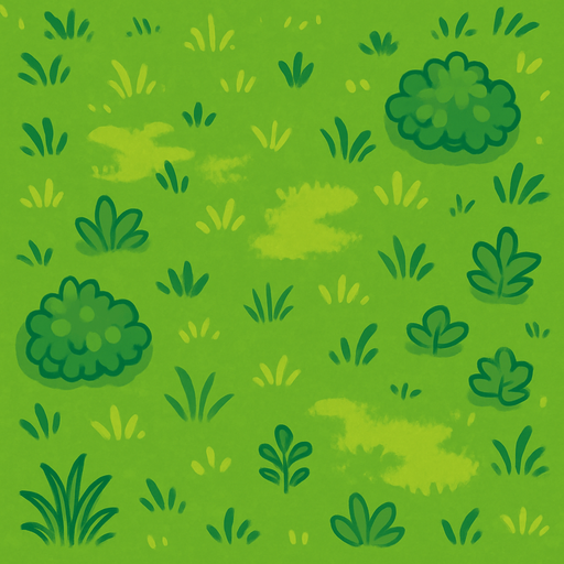 A pretty air view grass plain.
In-Game asset.  2d.  High contrast.  No shadows