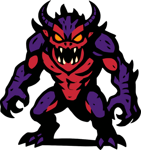 Düşman canavar.
In-Game asset.  2d.  High contrast.  No shadows