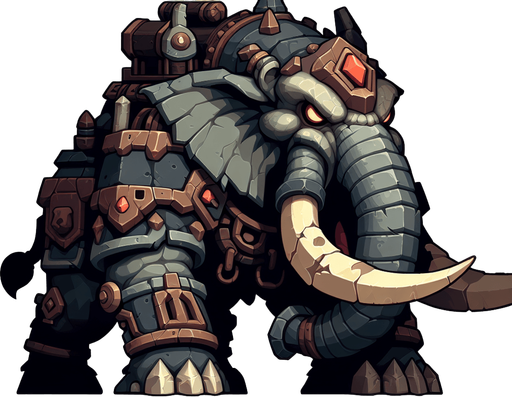 A good but dangerous elephant. Warcraft 3 art.
Single Game Texture. In-Game asset. 2d. High contrast. No shadows.