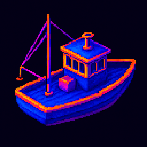 Turn the boat clockwise 45 degrees to face the bow right.