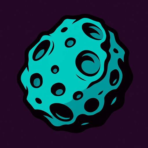 asteroit.
In-Game asset.  2d.  High contrast.  No shadows