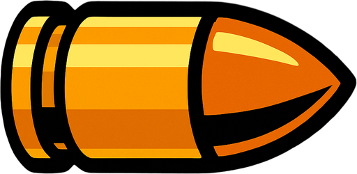 Bullet.
In-Game asset.  2d.  High contrast.  No shadows