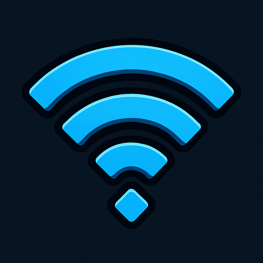 WiFi symbol.
In-Game asset.  2d.  High contrast.  No shadows