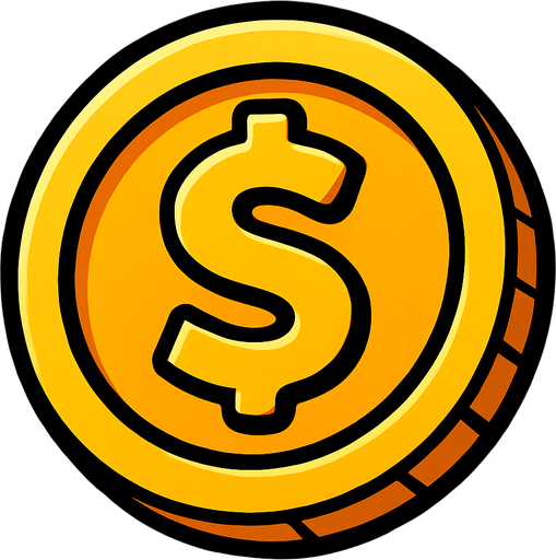 coin.
In-Game asset.  2d.  High contrast.  No shadows