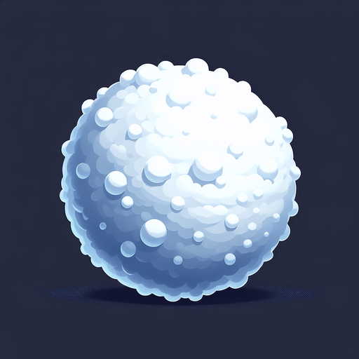 snowball of soft snow Single Game Texture. In-Game asset. 2d. Blank background. High contrast. No shadows.