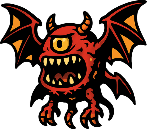 Flying boss.
In-Game asset.  2d.  High contrast.  No shadows