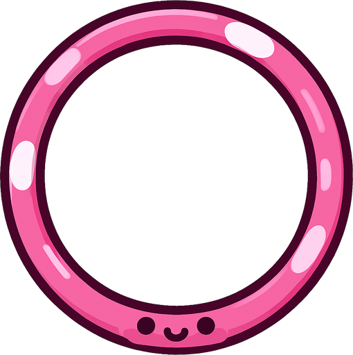 Cerceau de couleur rose mignon.
In-Game asset.  2d.  High contrast.  No shadows
