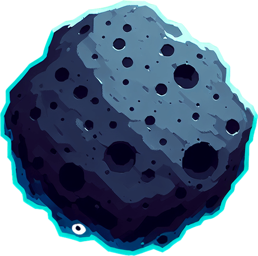 астероид.
Single Game Texture. In-Game asset. 2d. Blank background. High contrast. No shadows.